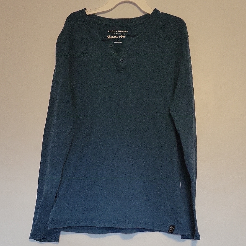 Lucky Brand Blue Sueded Jersey Top
